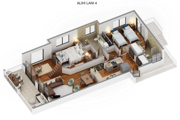 Alihi Lani 4 3D floor plan