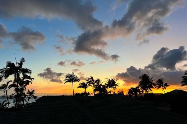July colorful sunset from Alihi Lani 4 lanai