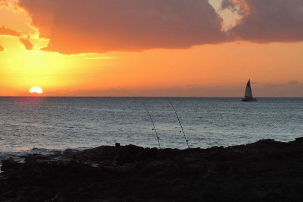 Sunset from Alihi Lani Poipu oceanfront vacation rental