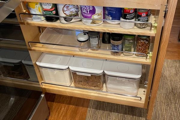 slide-out condiments cabinet
